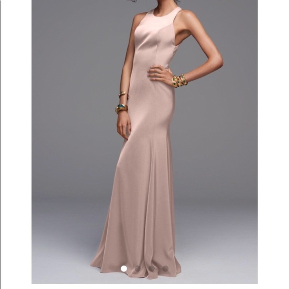 Watters Blush Pink Sleeveless Bridesmaid Gown 4